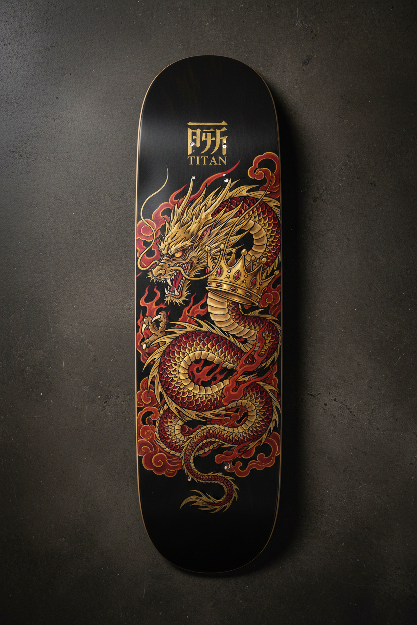 TITAN Crown Edition Dragon Crown Skateboard Deck