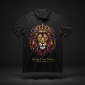 TITAN Men's Lion Crown Polo Shirt Crown Edition — bold tattoo-style lion crown artwork