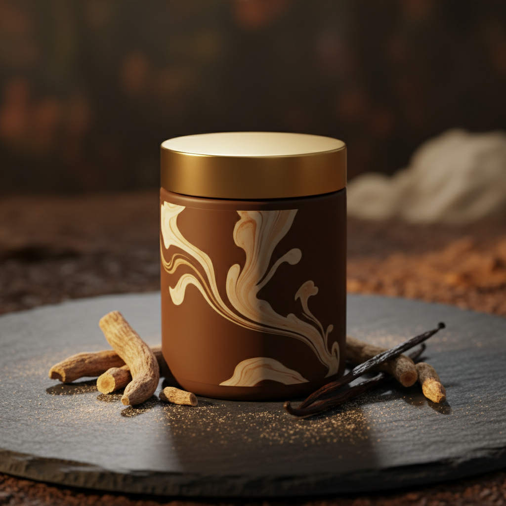 TITAN Protein Adaptogen Drink – Ashwagandha Vanilla, premium product photography