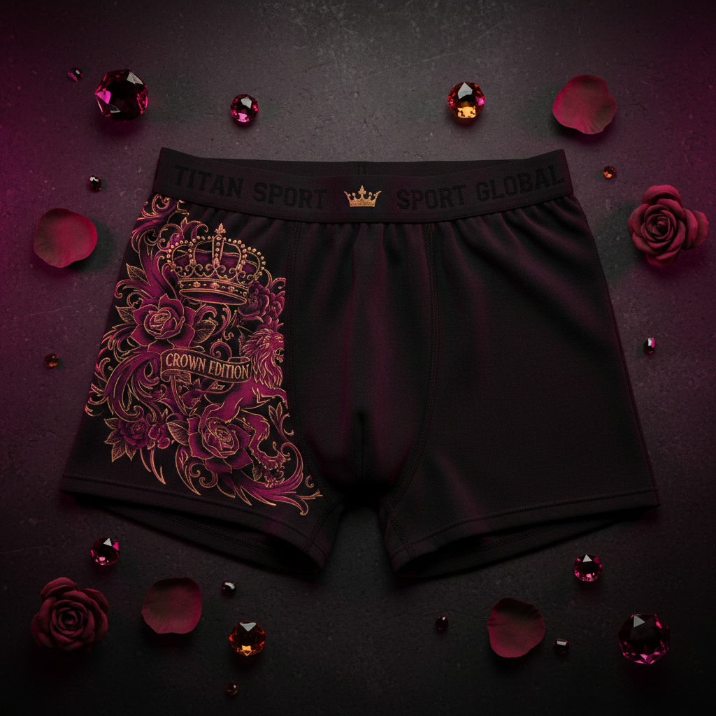 TITAN Women's Cozy Boxer Shorts Crown Edition Magenta Gold