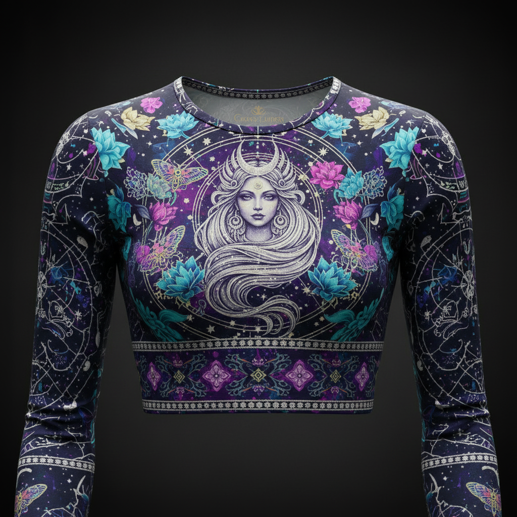 TITAN Women’s Celestial Moon Goddess Long Sleeve Crop — Luna Edition