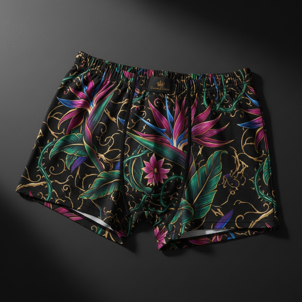 TITAN Women's Cozy Boxer Shorts Bird of Paradise Crown Edition