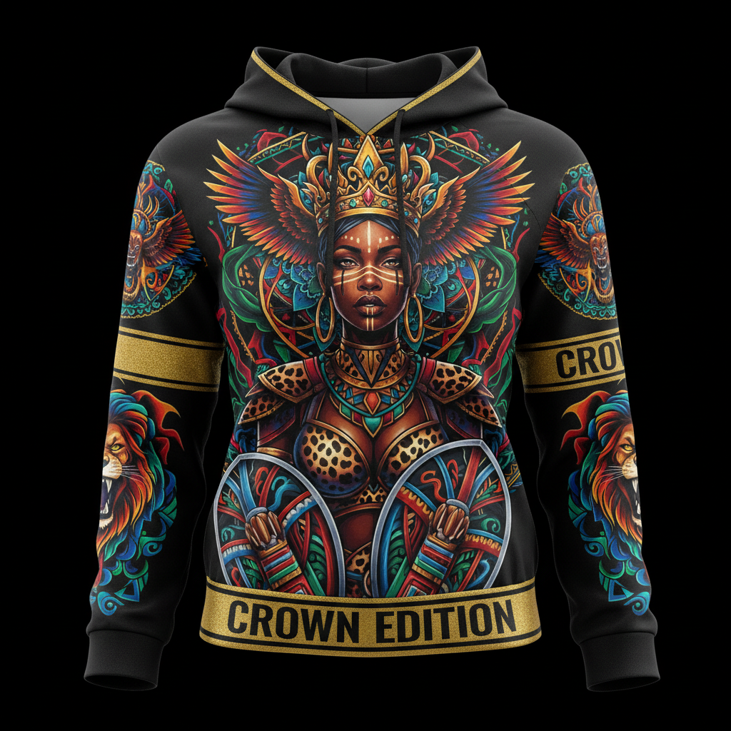 TITAN Women's African Queen Warrior Hoodie — Crown Finale Edition
