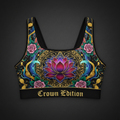 Holy & Whole Women's Sports Bra — TITAN Crown Edition tattoo artwork