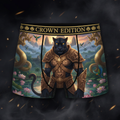 TITAN Khmer Panther Warrior Men's Boxer Briefs Crown Edition — panther in Khmer Empire armor anime art on matte black