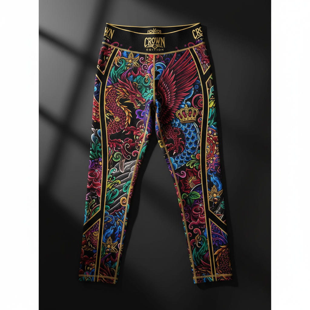TITAN Crown Edition Women's Tattoo Art 3/4 Compression Tights