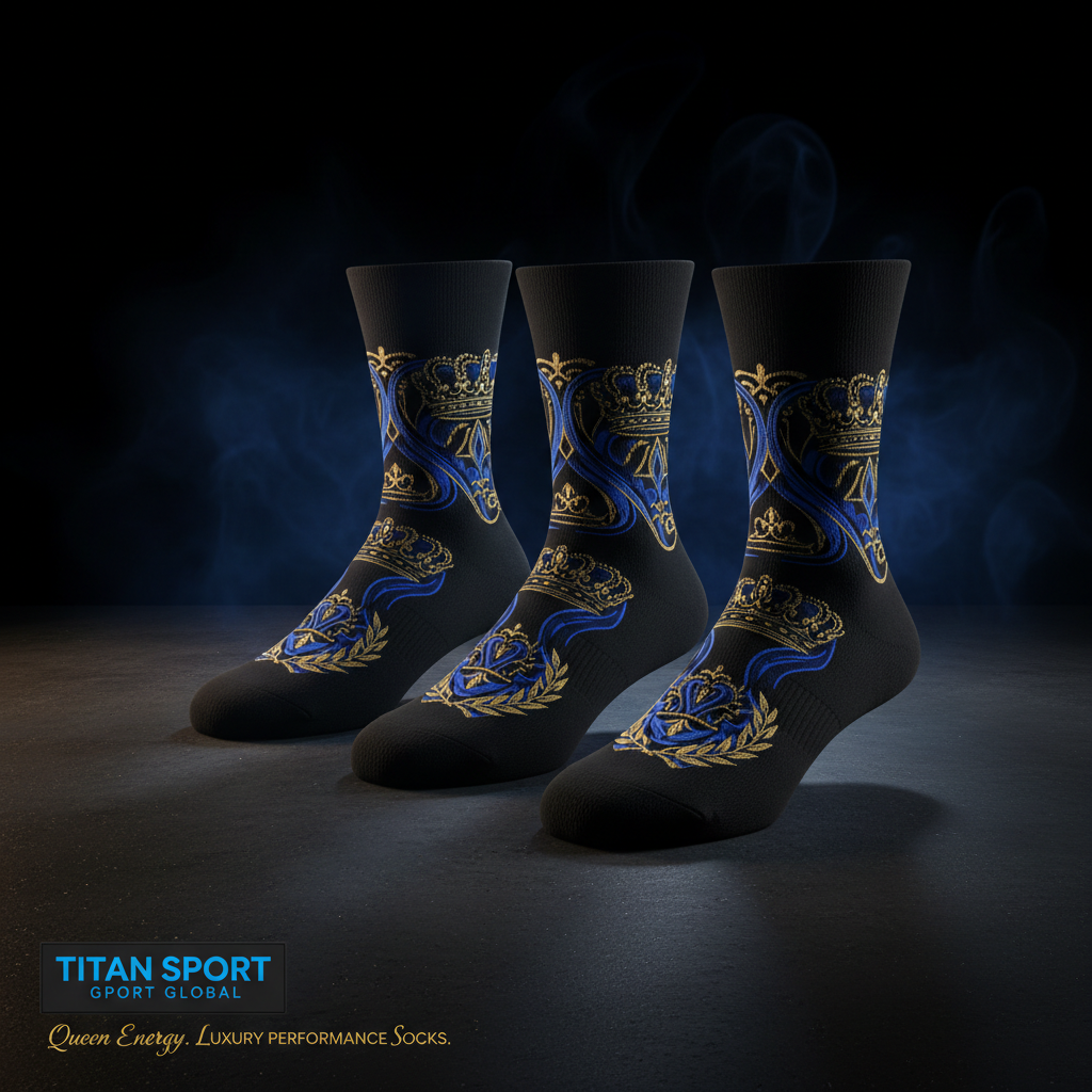 TITAN Crown Edition Athletic Sock Pack Royal Blue Gold 3-Pack