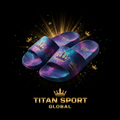 TITAN SPORT GLOBAL recovery slides with cosmic nebula crown pattern