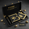 TITAN Crown Edition Rugby Flag Set Matte Black Gold