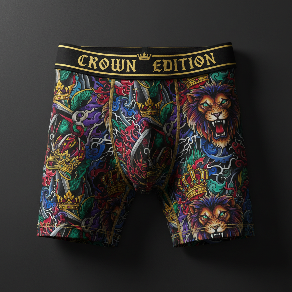 TITAN Crown Edition Men's Tattoo Art Compression Shorts