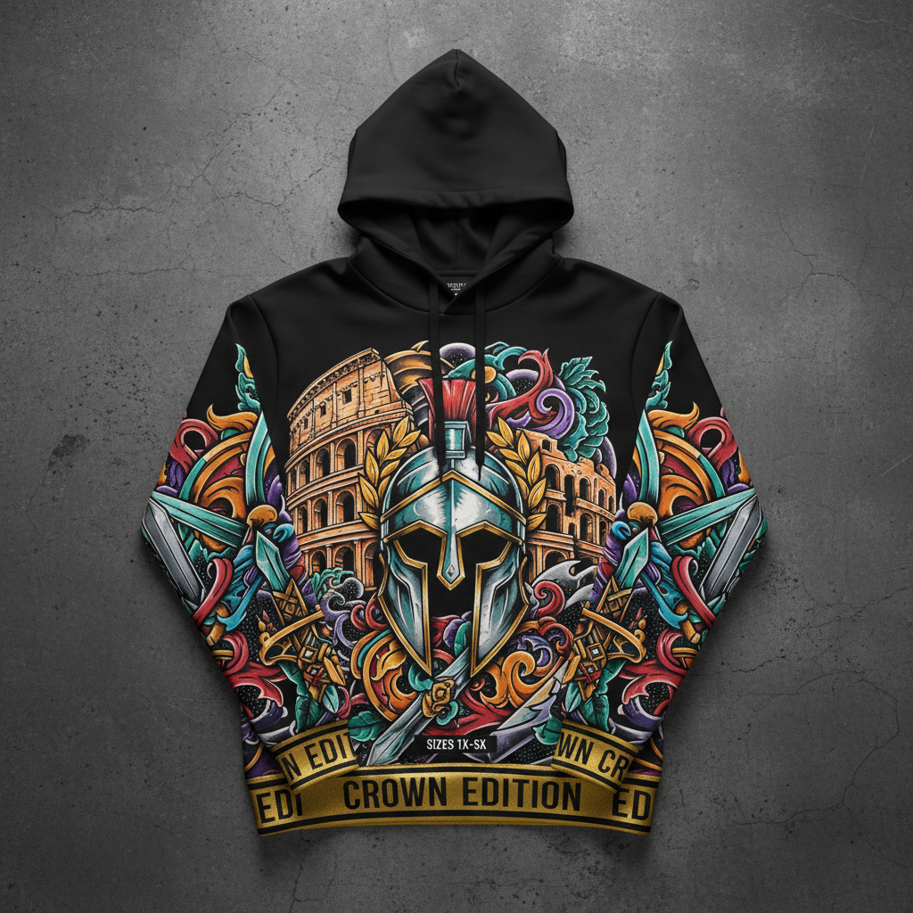 TITAN Plus Men's Roman Gladiator Hoodie — Inclusive Crown Edition