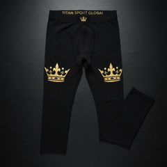 TITAN Men's Midnight Black Crown Compression Tights — King SWAG Edition