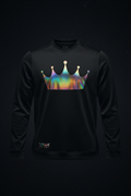 TITAN Men's Holographic Crown Long Sleeve Performance Top flat lay Celestial SWAG Edition