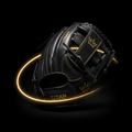 TITAN Baseball Fielding Glove Blackout Crown — matte black with gold crown logo