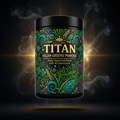 TITAN Vegan Greens Powder — Daily Superfood Blend, Crown Edition tattoo-style artwork