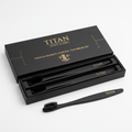 TITAN Crown Edition Bamboo Charcoal Toothbrush Set — matte black gift box