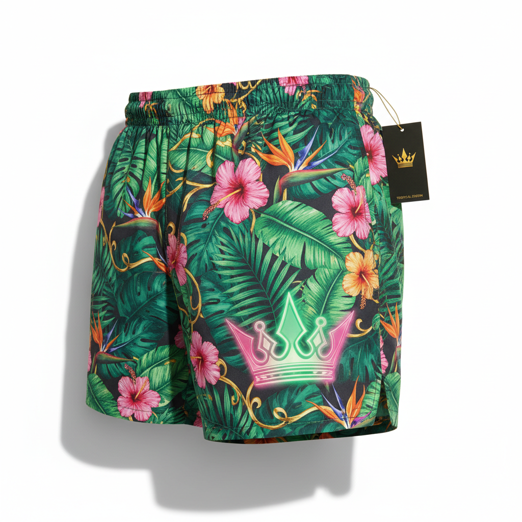 TITAN Tropical Crown Running Shorts — Crown SWAG Edition