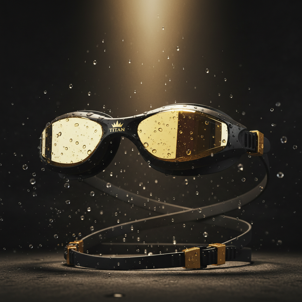 TITAN Pro Competitive Swim Goggles Black & Gold