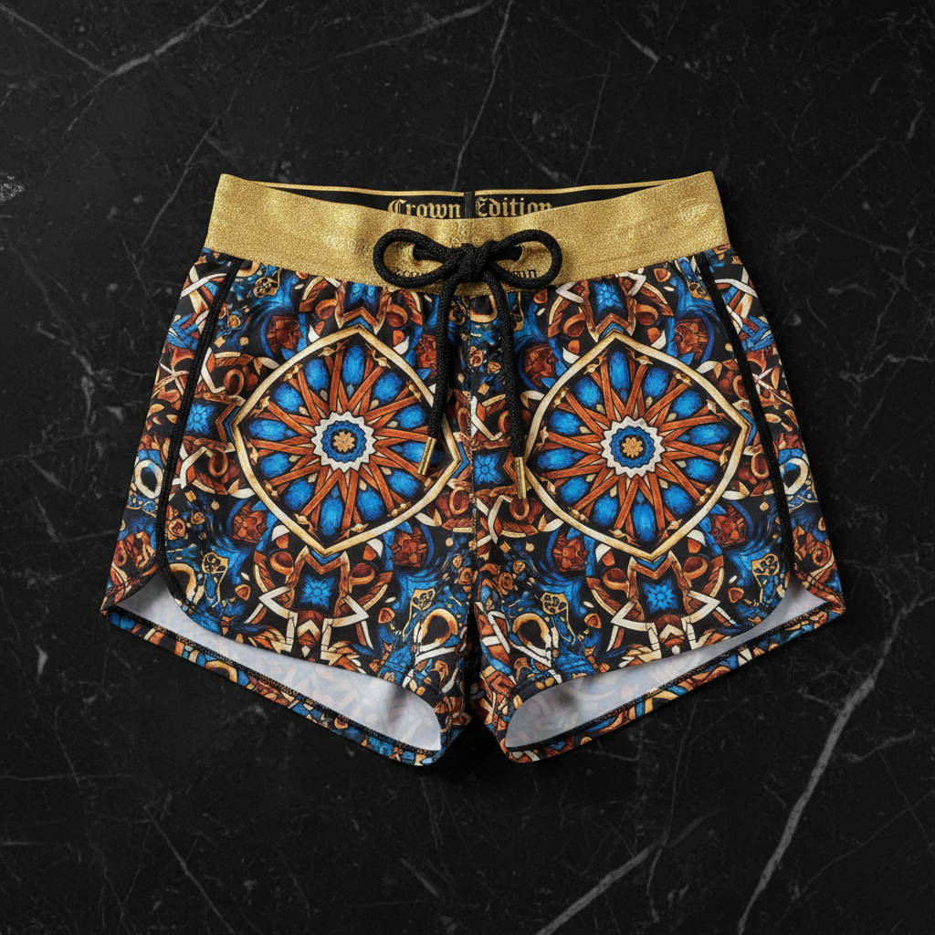 TITAN Crown Edition Tattoo Art Moroccan Shorts Women's Athletic Bottoms