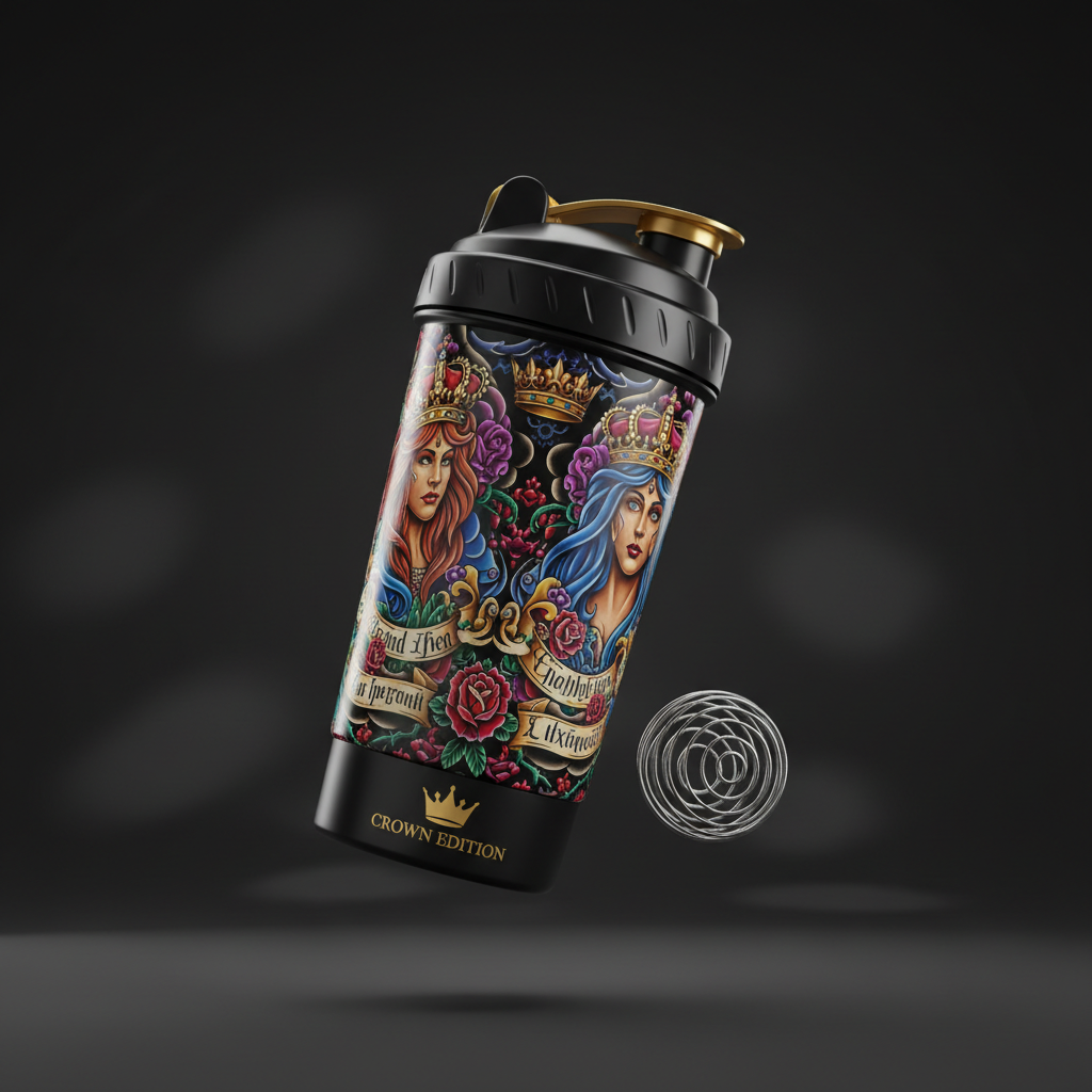 TITAN Shaker Bottle - 28oz Protein Mixer Crown Edition