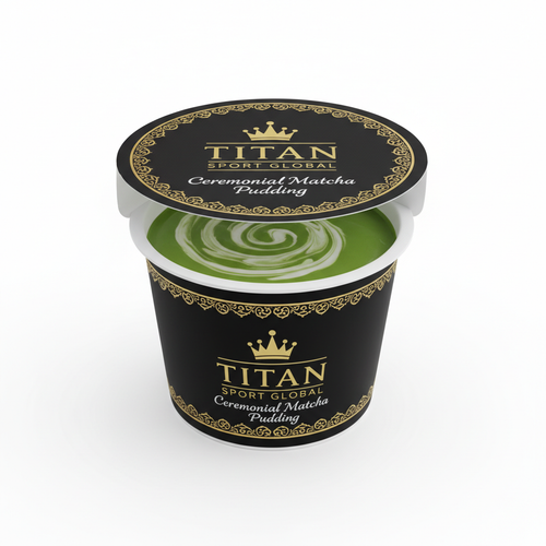 Crown Edition Ceremonial Matcha Protein Pudding Cup — matte black Crown Edition cup