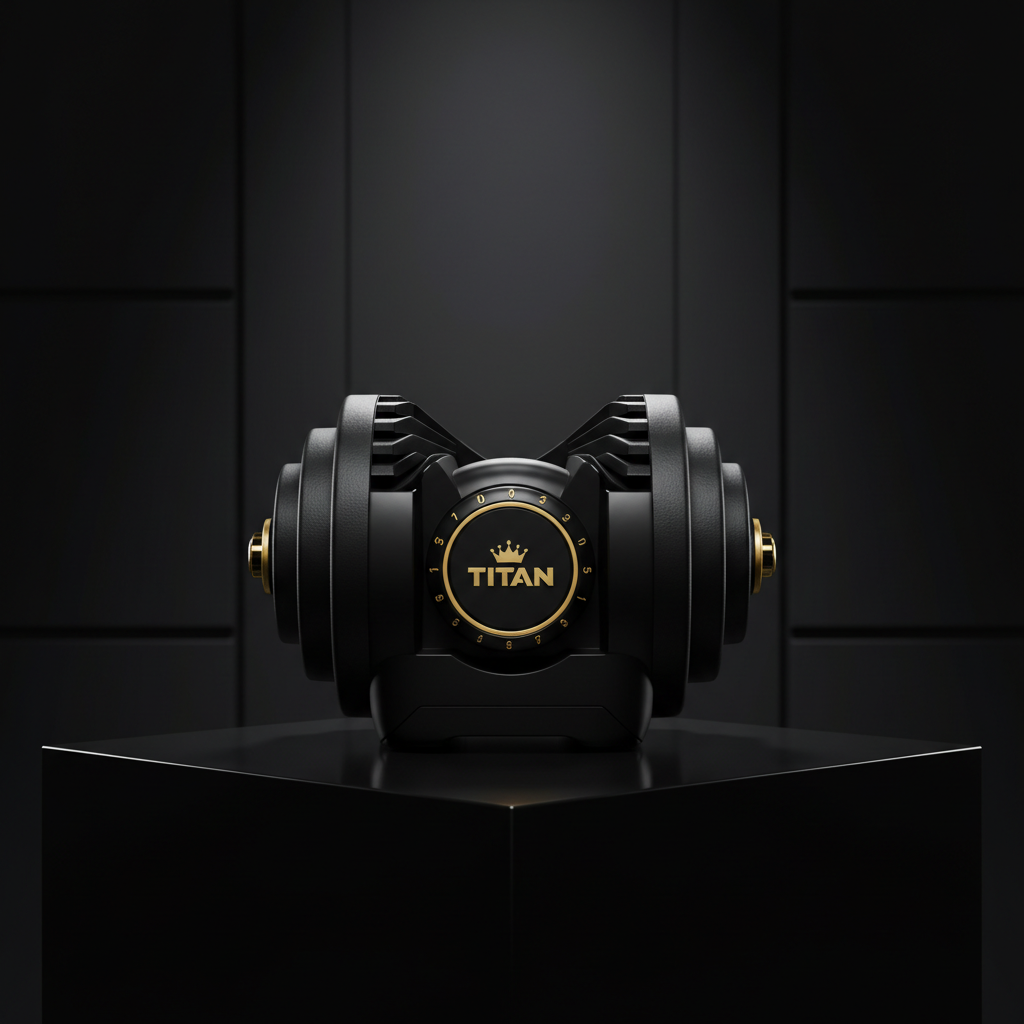 TITAN Crown Edition Selector Dial Adjustable Dumbbell matte black gold