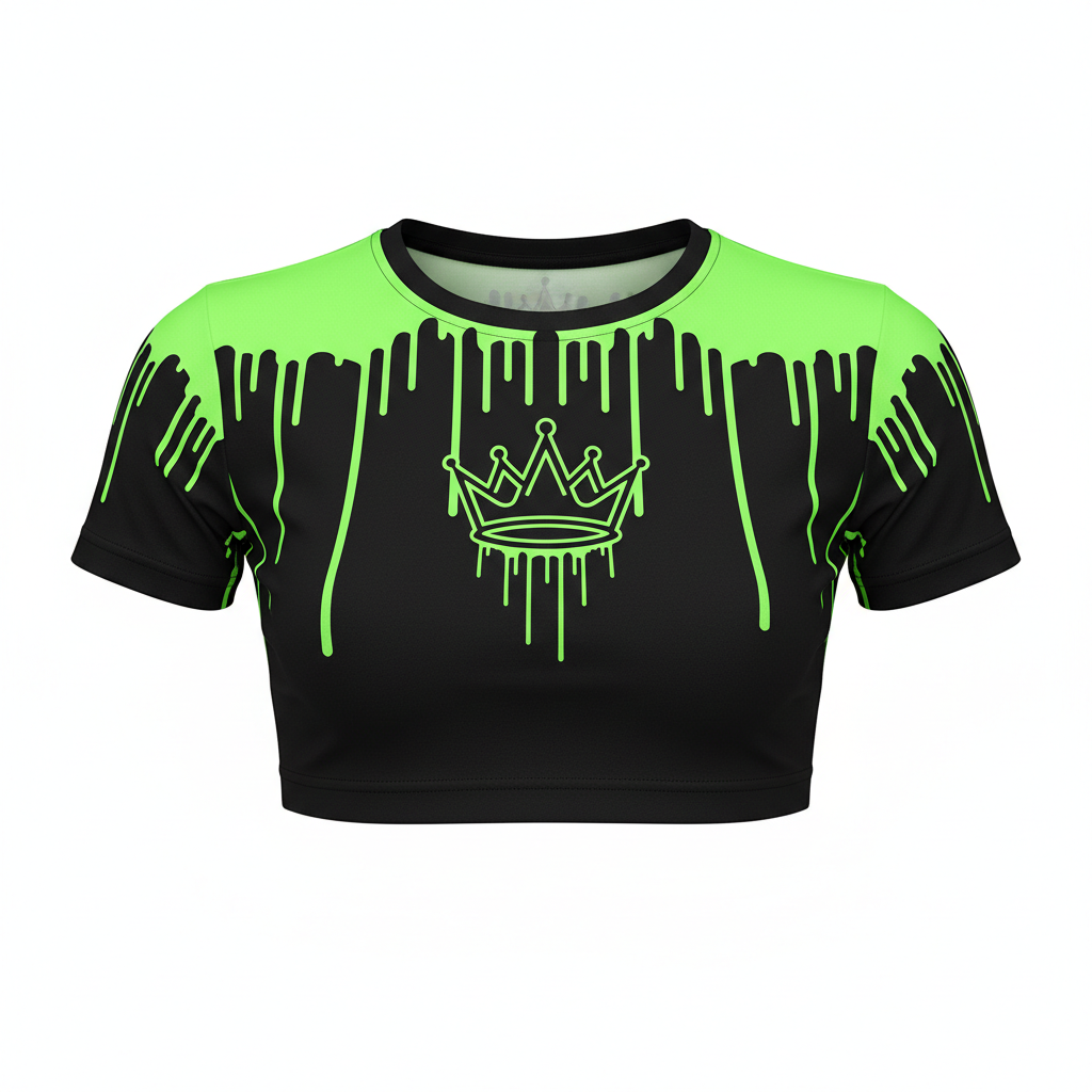 TITAN Neon Drip Crown Women’s Crop Top — Crown SWAG Edition