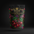 TITAN Organic Dried Tart Cherries — No Sugar Added, Crown Edition tattoo-style artwork