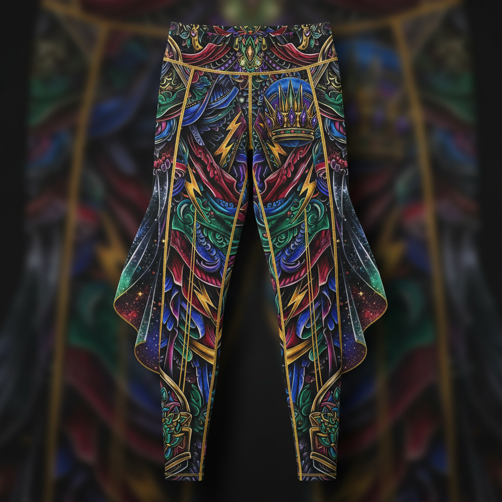 Clothed In Power Women's Leggings — TITAN Crown Edition tattoo artwork