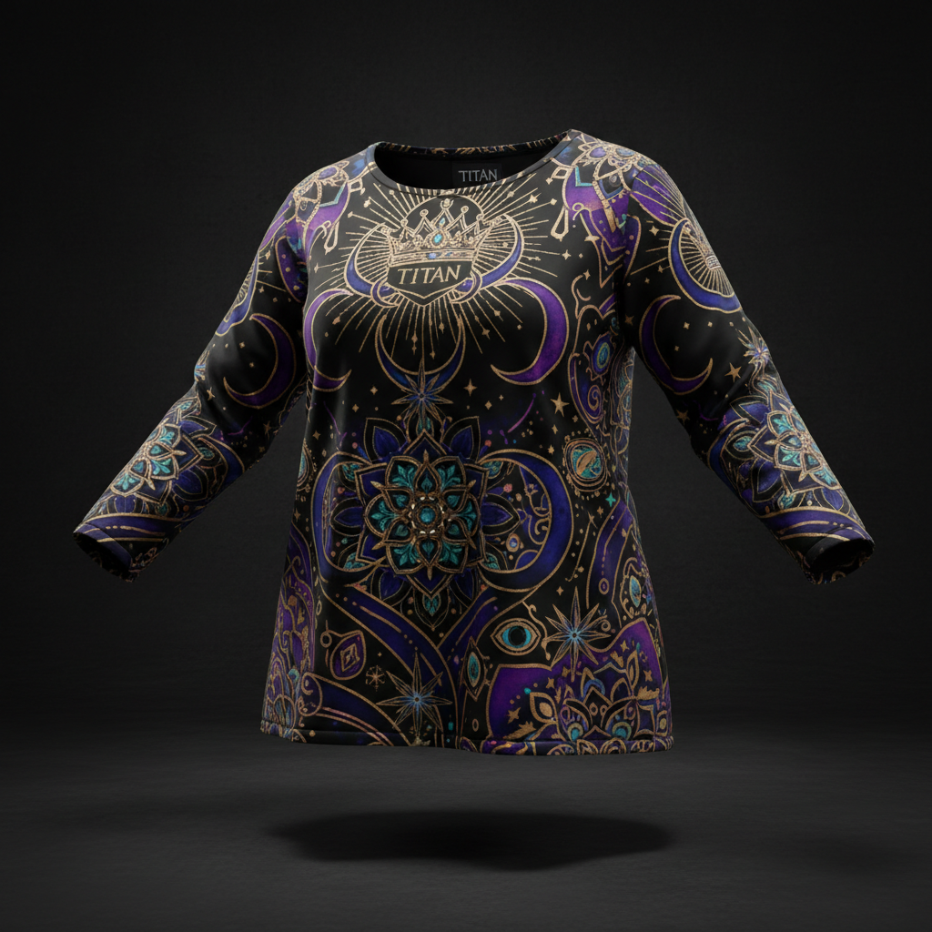 TITAN Plus Women's Celestial Mandala Long Sleeve — Spiritual Crown Edition sizes 1X–5X