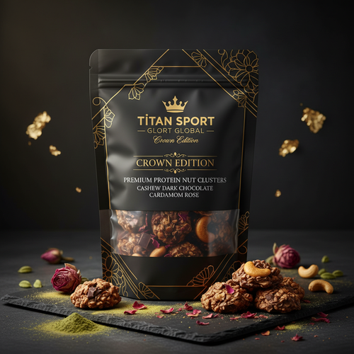 Crown High-Protein Rose Cardamom Dark Chocolate Cashew Clusters