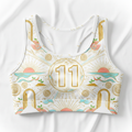 TITAN Women's Sports Bra — Angel Number 111 white gold coral manifestation design