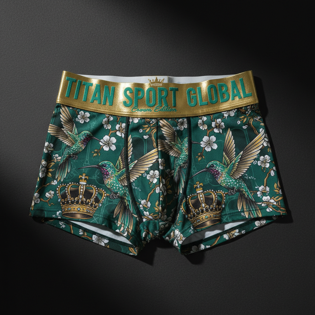 TITAN Crown Edition Women's Mint Blossom Sport Boyshorts — Mint Green & Gold