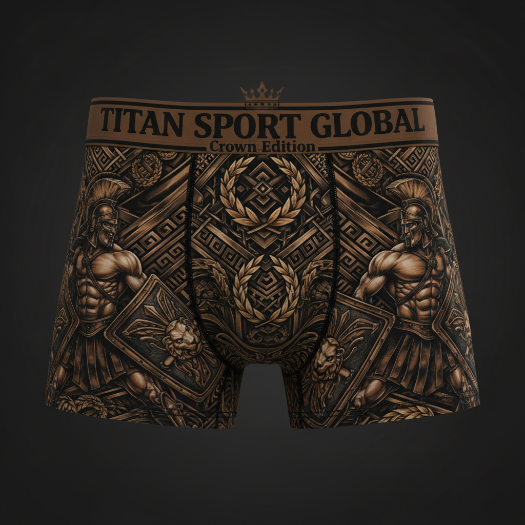 TITAN Crown Edition Men's Gladiator King Boxer Briefs — Bronze & Black