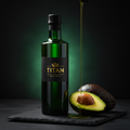 TITAN Avocado Oil Extra Virgin Cold-Pressed Crown Edition — premium dark green glass bottle product shot