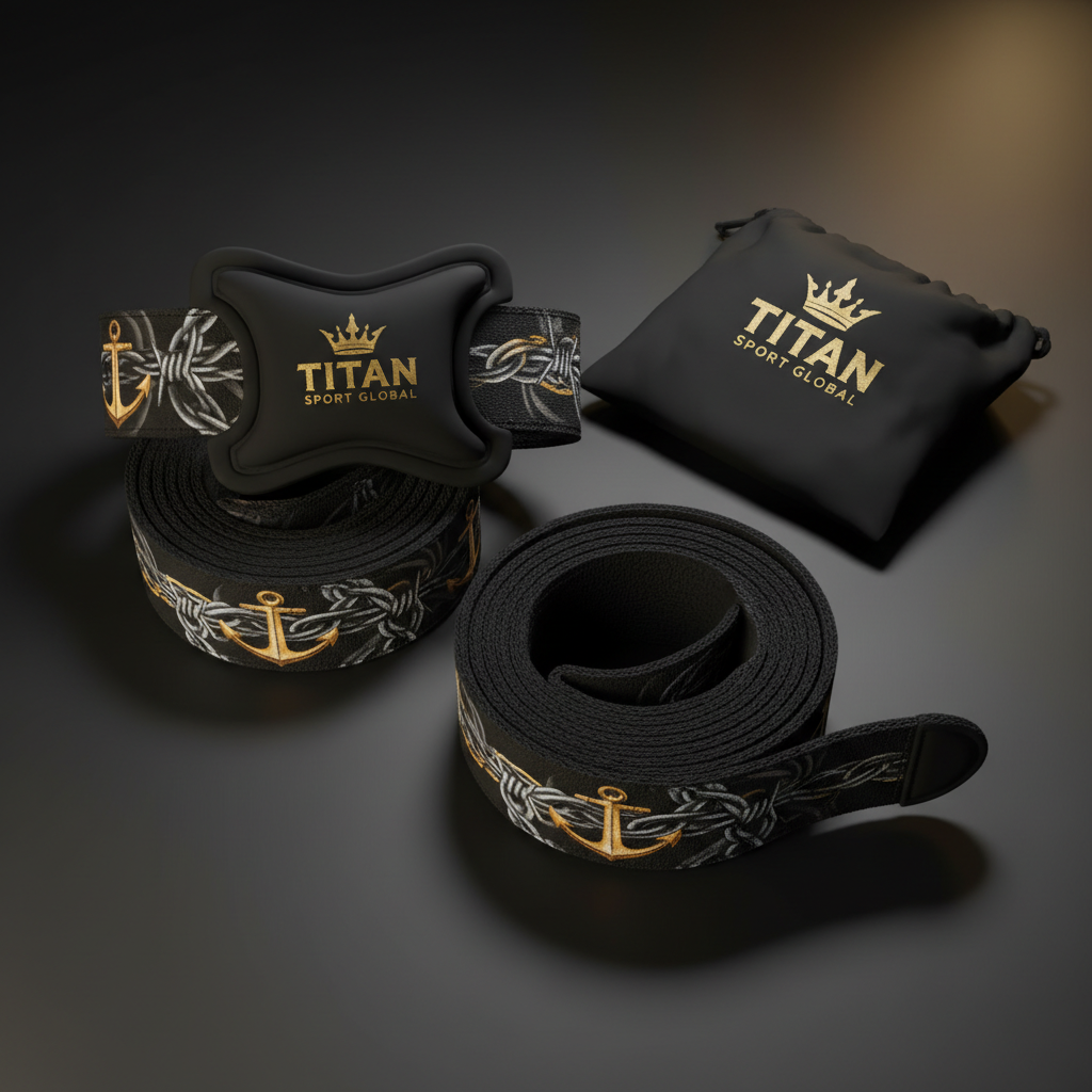 TITAN Lifting Straps Padded Wrist Support Heavy Duty 500lb Capacity 21.5 Inch