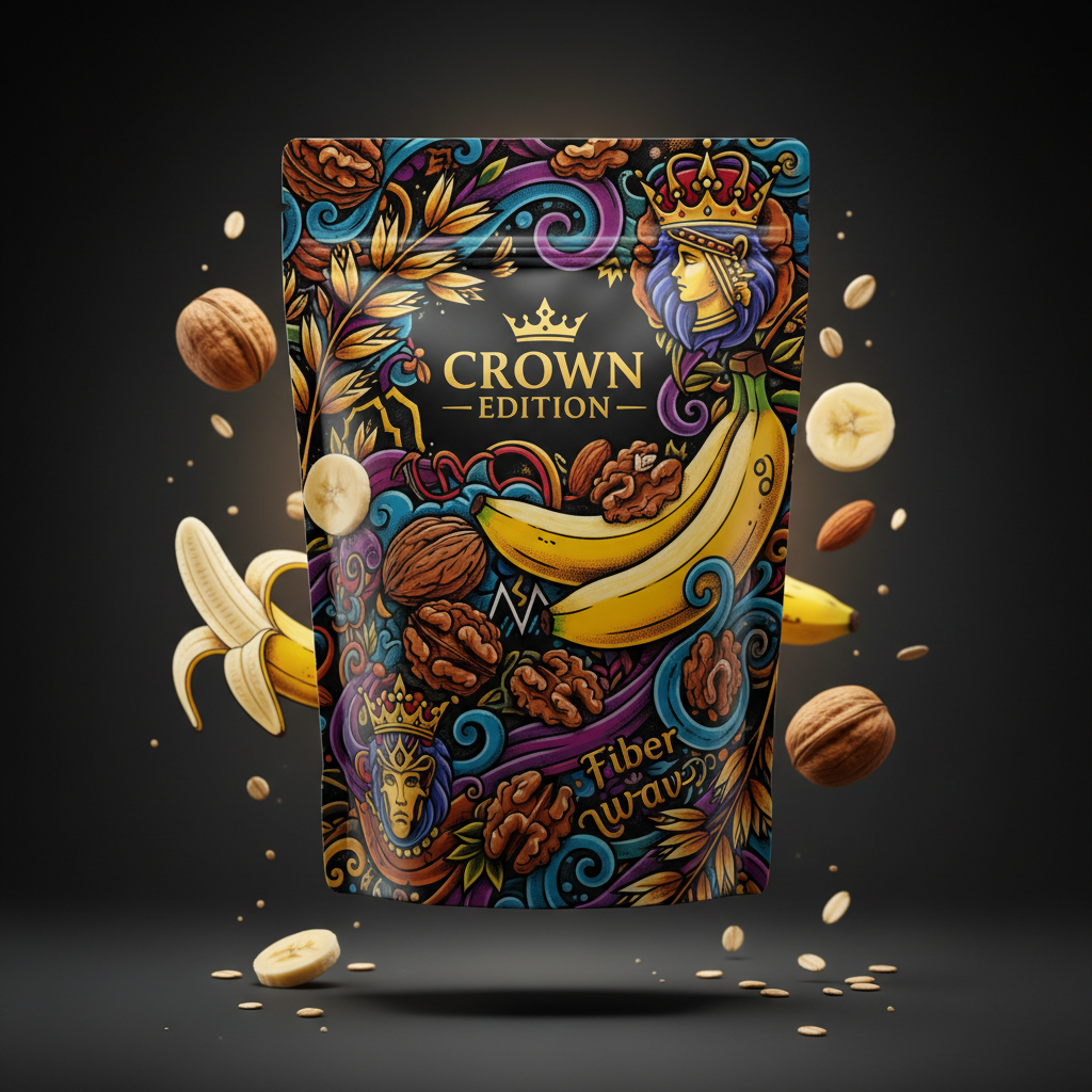 TITAN Protein Oatmeal Banana Nut — Crown Edition bold tattoo-style artwork
