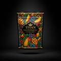 TITAN Organic Dried Mango Strips — No Sugar Added, Crown Edition tattoo-style artwork