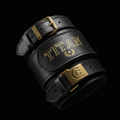 TITAN Wrist Wraps - 1940 Champion premium black leather with gold TITAN branding