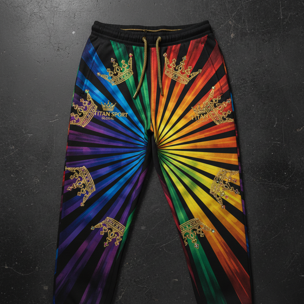 TITAN Men's Rainbow Crown Joggers flat lay