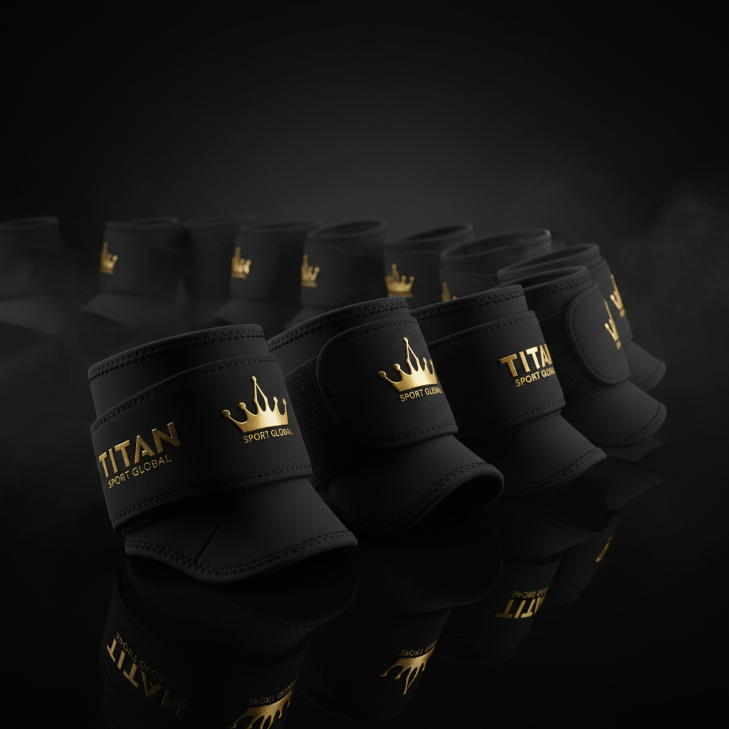 TITAN Ankle Support Crown Series — matte black with gold crown logo