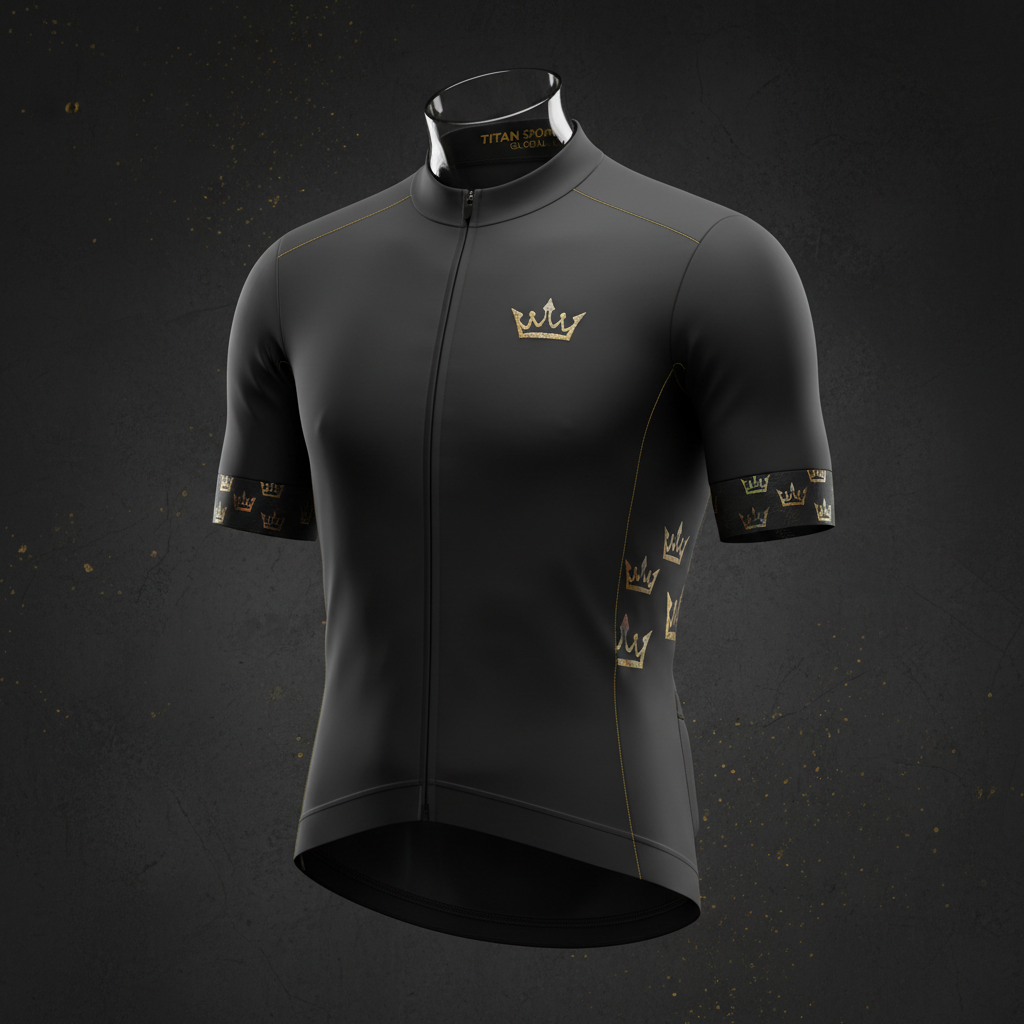 TITAN Crown Edition Cycling Jersey Matte Black Gold