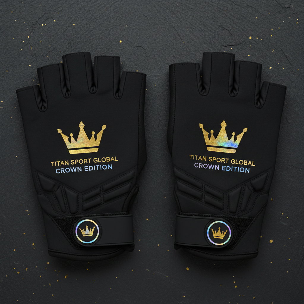 TITAN Crown Edition Cycling Gloves Matte Black Gold
