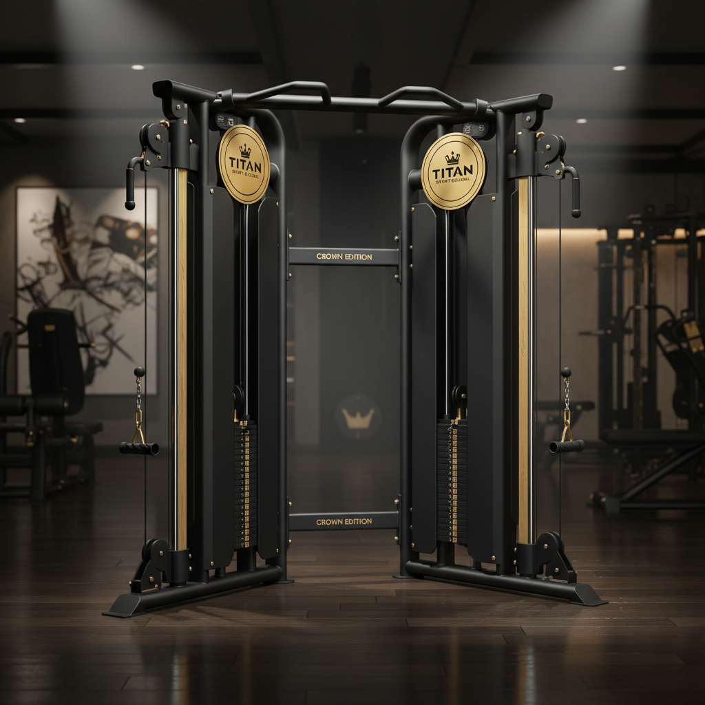 TITAN Crown Edition Dual Cable Crossover Machine matte black gold