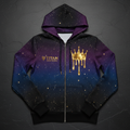TITAN Women's Galaxy Drip Crown Zip-Up Hoodie flat lay