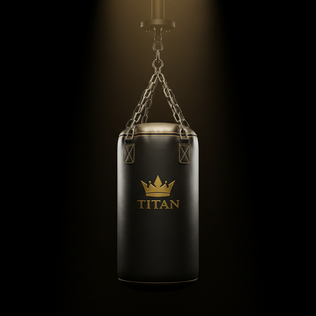 TITAN Pro Heavy Punching Bag 100lb Black & Gold