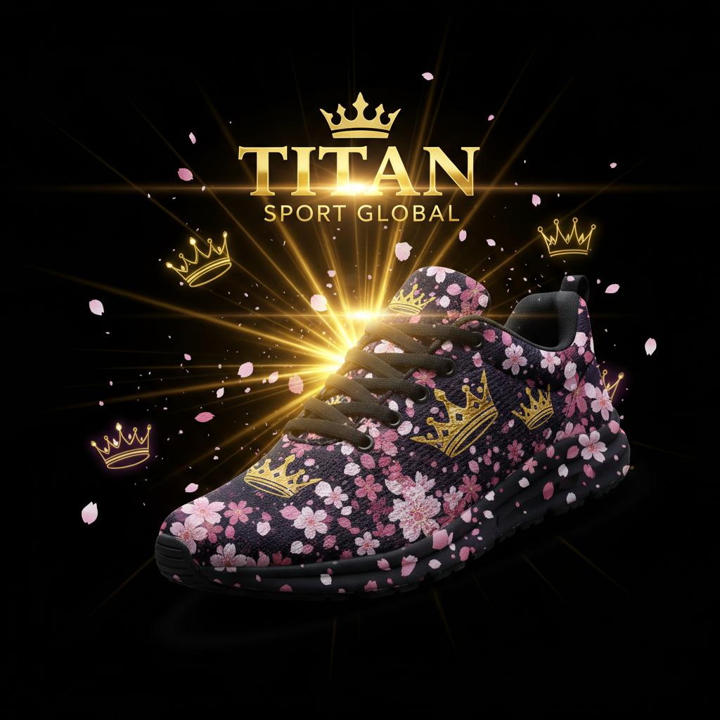 TITAN SPORT GLOBAL women's running shoes with cherry blossom crown pattern