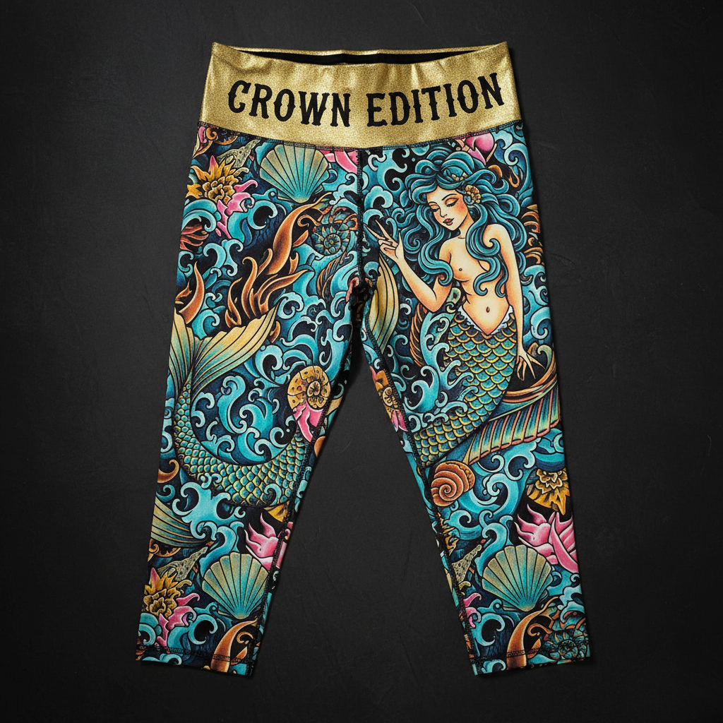TITAN Crown Edition Tattoo Art Capri Leggings Women's Athletic Bottoms