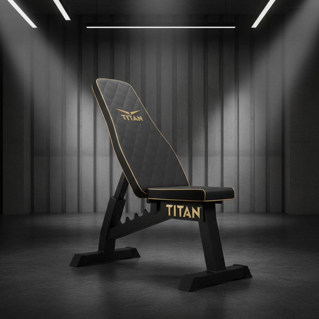 TITAN Crown Edition Preacher Curl Bench matte black gold