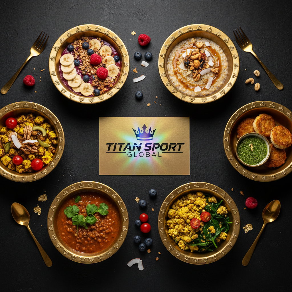 TITAN Crown Edition Global Vegan Protein Breakfast Platter - 50g+ Protein Meal Plan